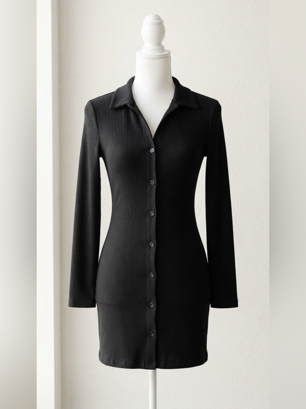 Jolie & Joy Black Ribbed Knit Cardigan